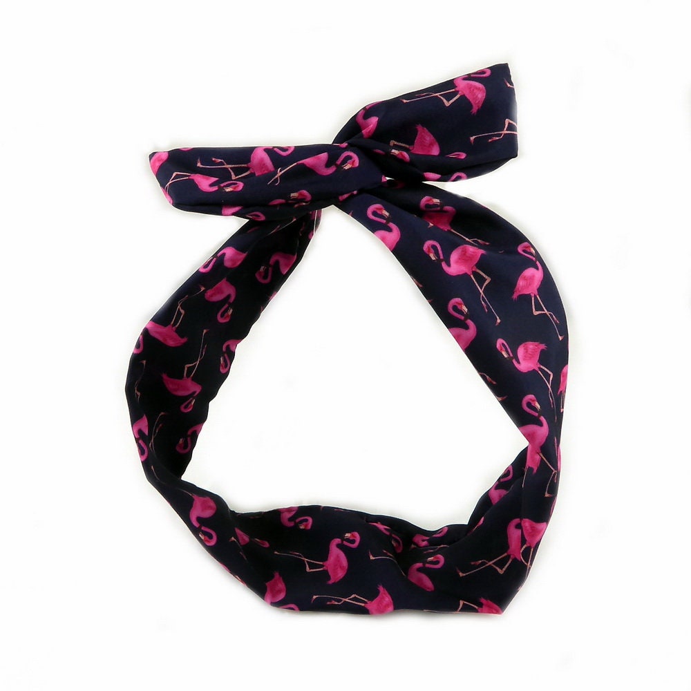 Bandeau headband cheveux flamand rose