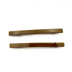 Barrettes cheveux fine 7cm marron, lot de 2