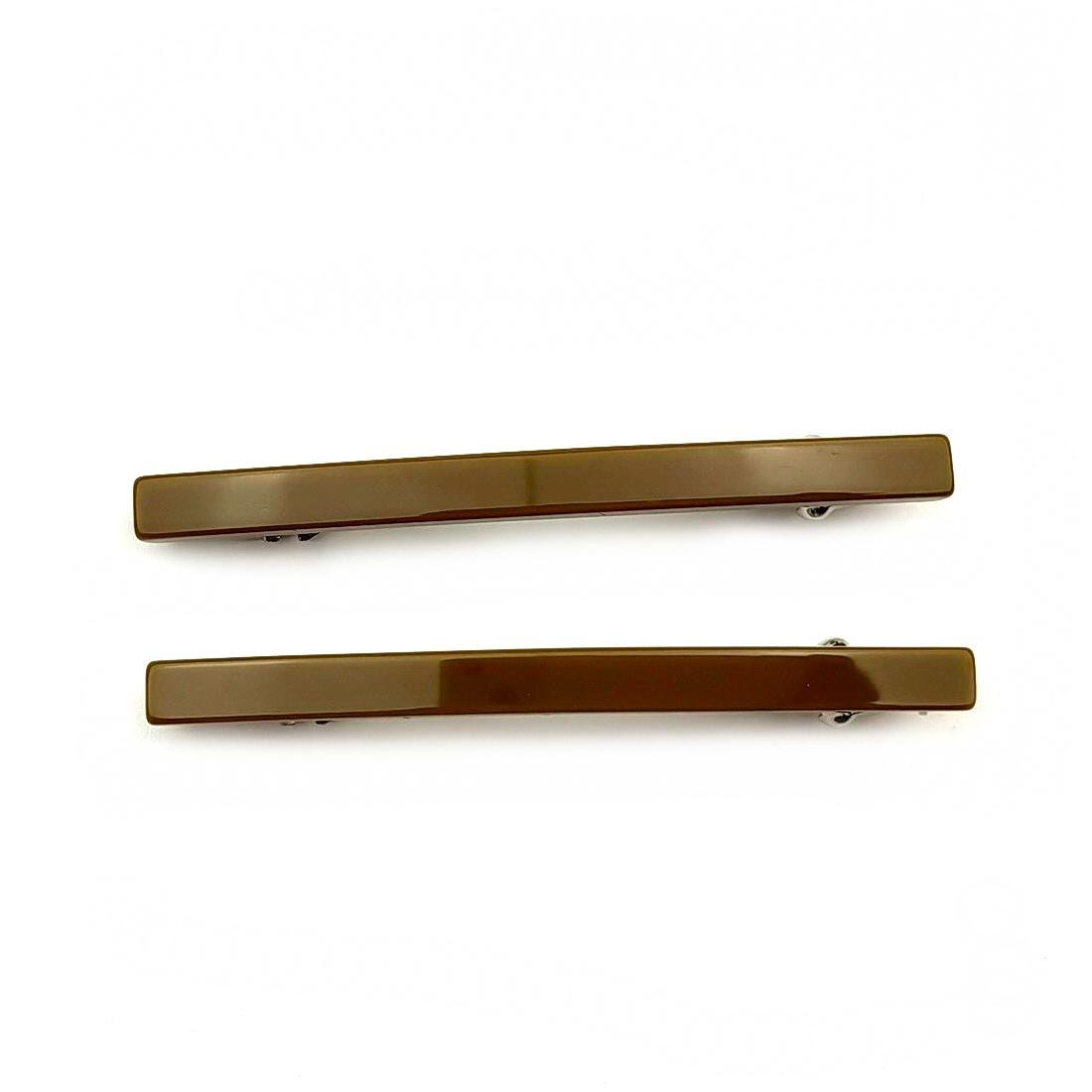 Barrettes cheveux fine 7cm marron, lot de 2