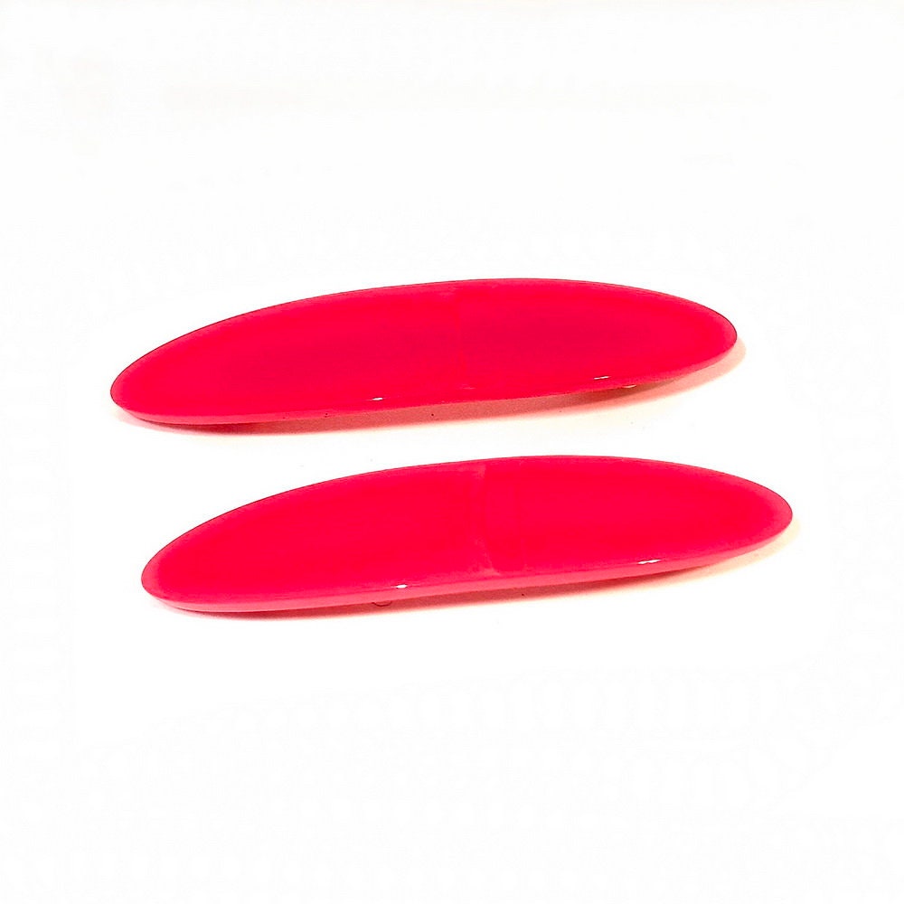 Barrettes cheveux ovale 7cm fuchsia - Lot de 2