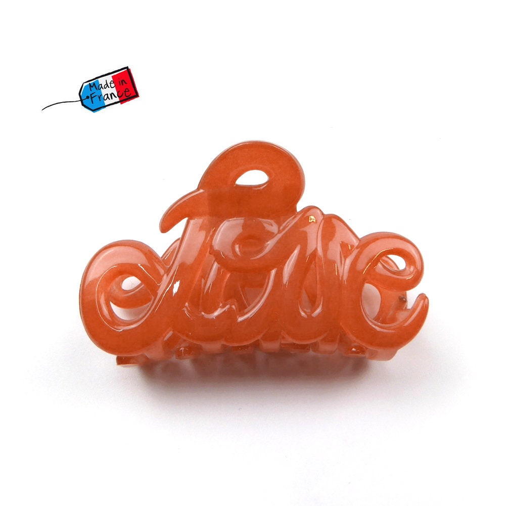 Pince à cheveux "Love" 5,5cm en acétate, qualité premium, Made in France