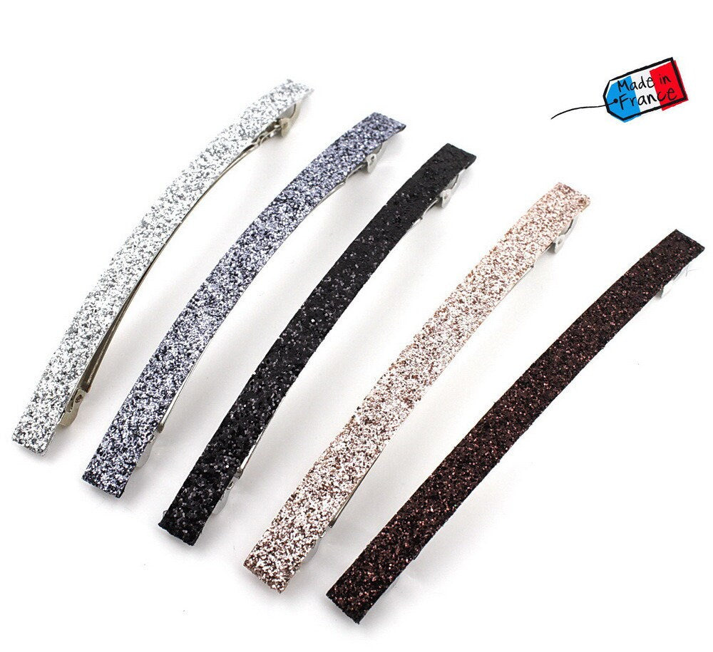 Barrette cheveux paillettes fines longue 10cm