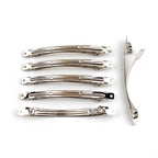 Barrettes fines 8cmx0.6cm « clip Paris » argent - Lot de 10