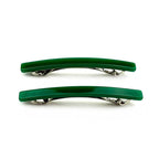 Barrettes cheveux fine 7cm vert - Lot de 2