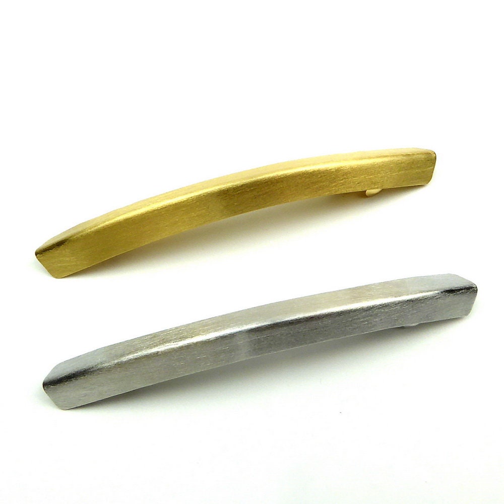 Grande barrette cheveux en métal brossé