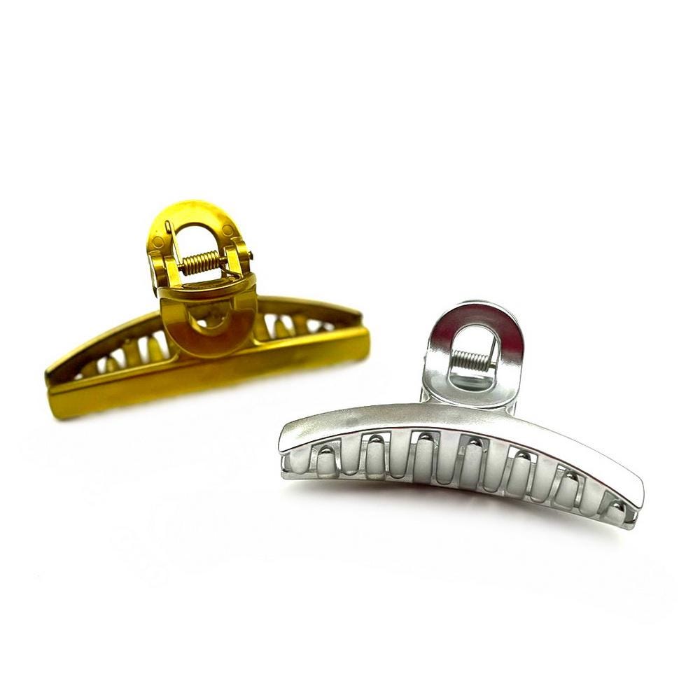 Lot de 2 pinces cheveux métallisées 8cm