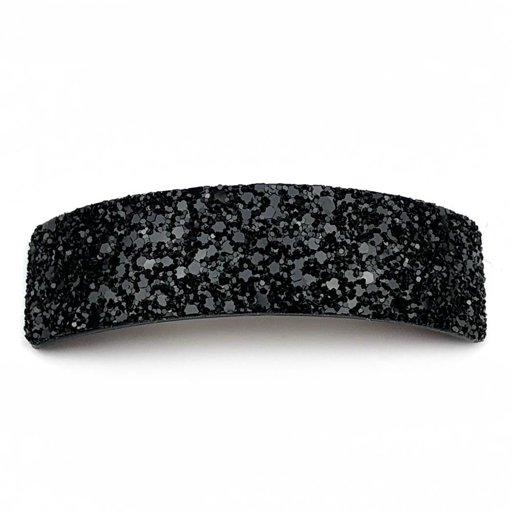 Barrette cheveux paillettes incurvée - Élégance noir