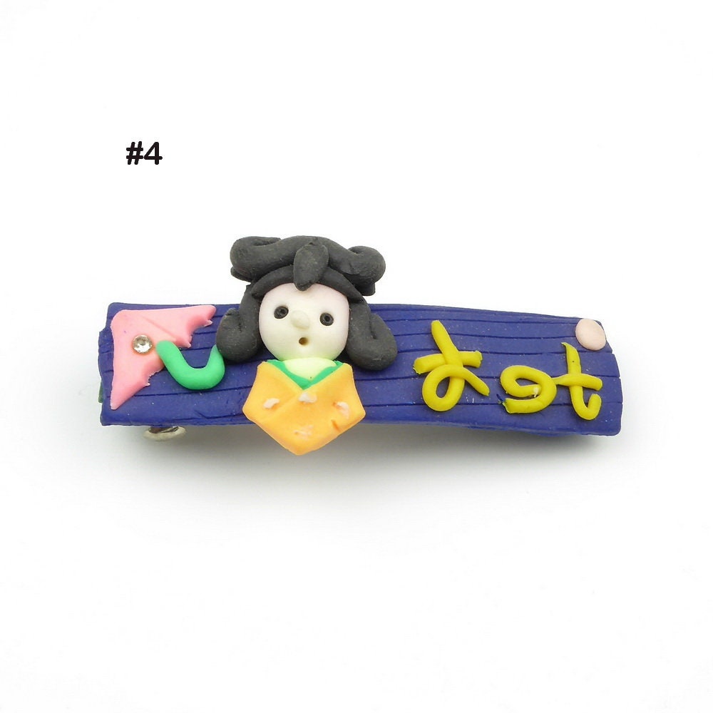 Barrette cheveux en polymère, poupée