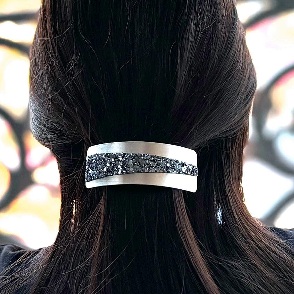 Barrette cheveux métal avec paillette