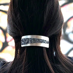Barrette cheveux métal avec paillette gris