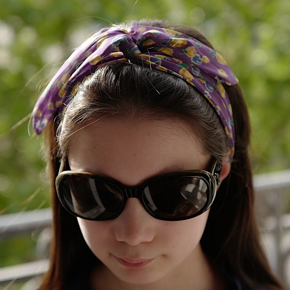 Bandeau headband cheveux imprimé fleuri