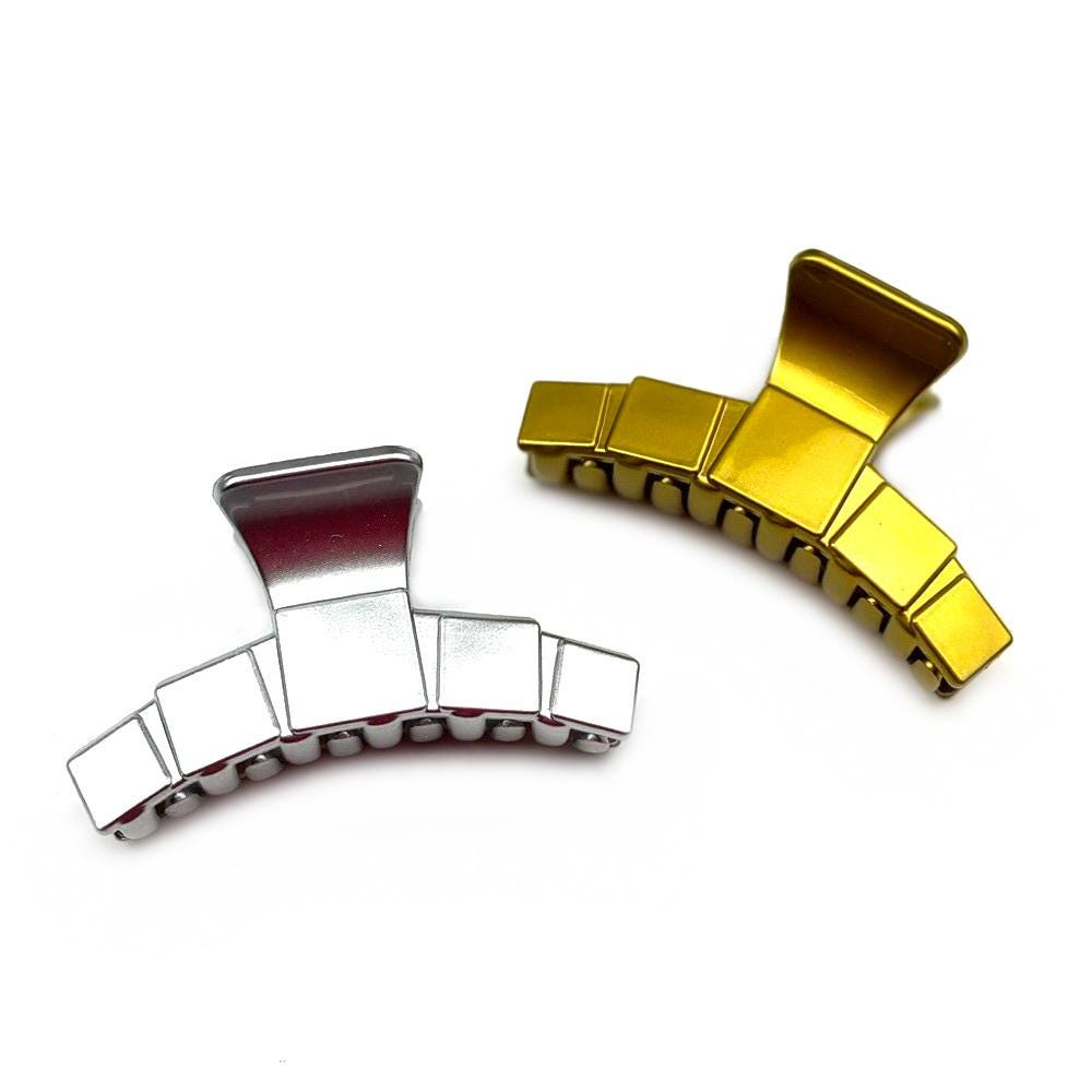 Lot de 2 pinces cheveux 7cm métallisées