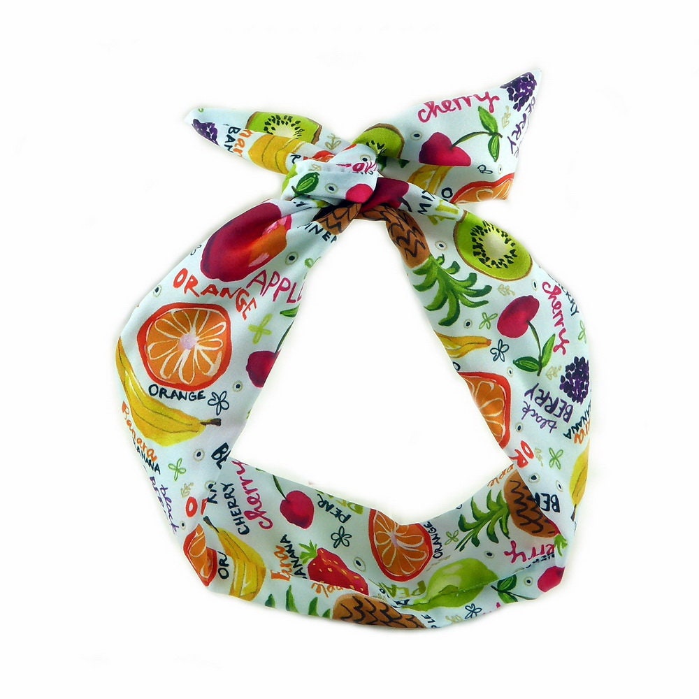 Bandeau headband cheveux imprimé fruit