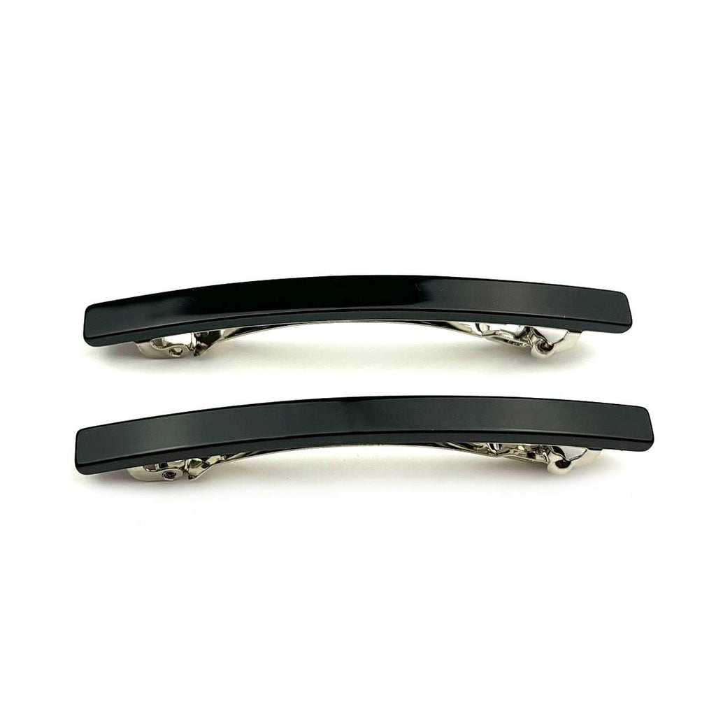 Barrettes cheveux fine 7cm noir - Lot de 2