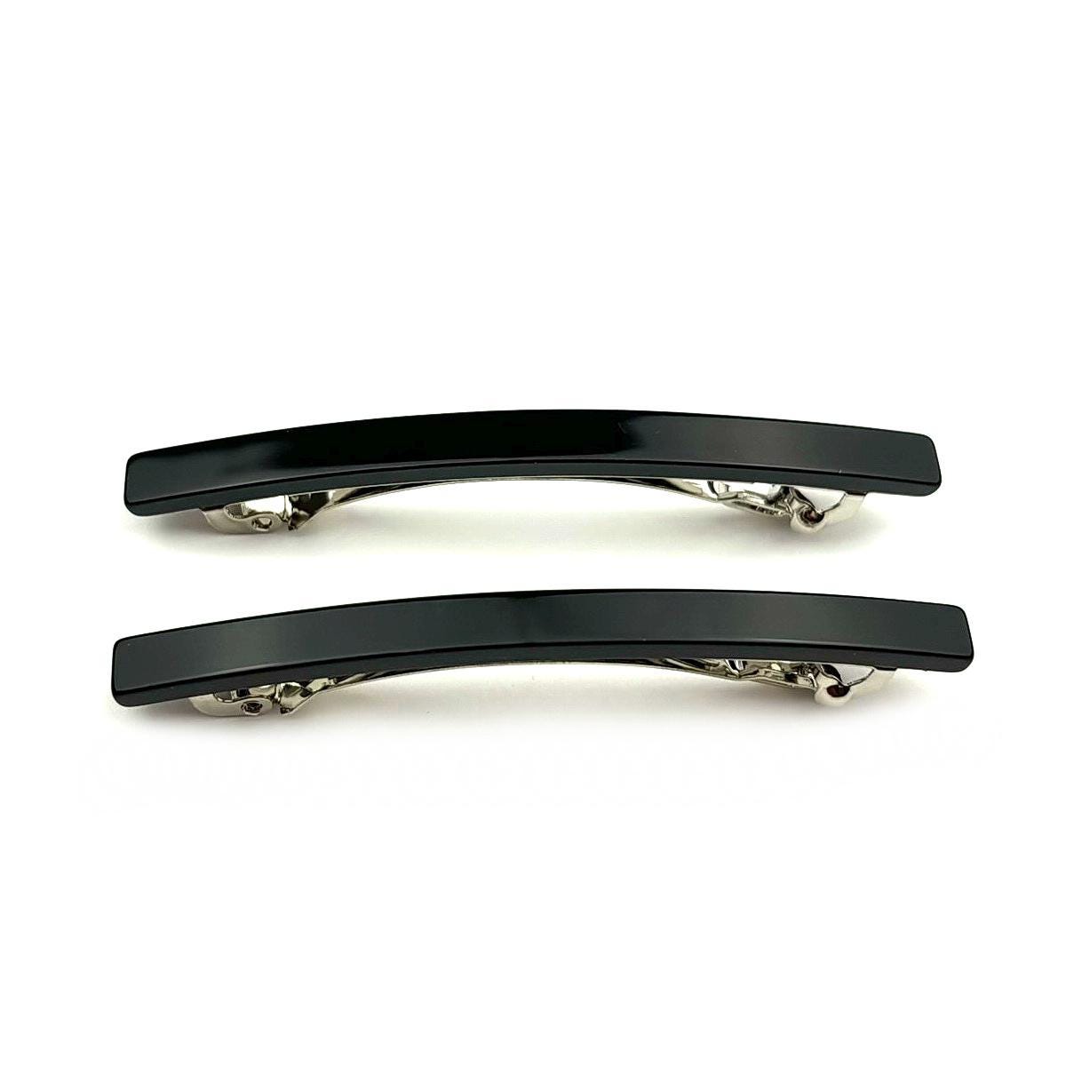 Barrettes cheveux fine 7cm noir - Lot de 2