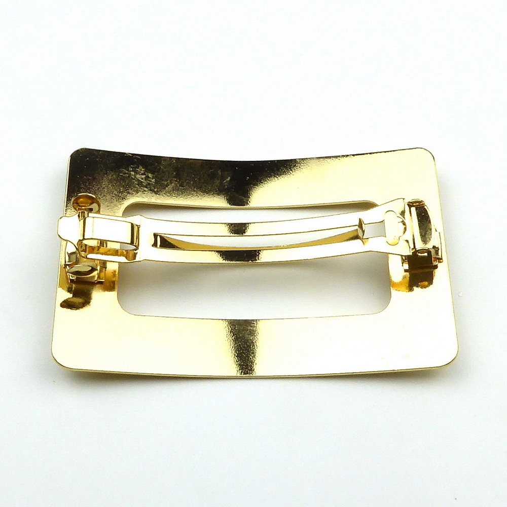 Barrette cheveux rectangulaire en métal brossé 8cm, accessoire cheveux