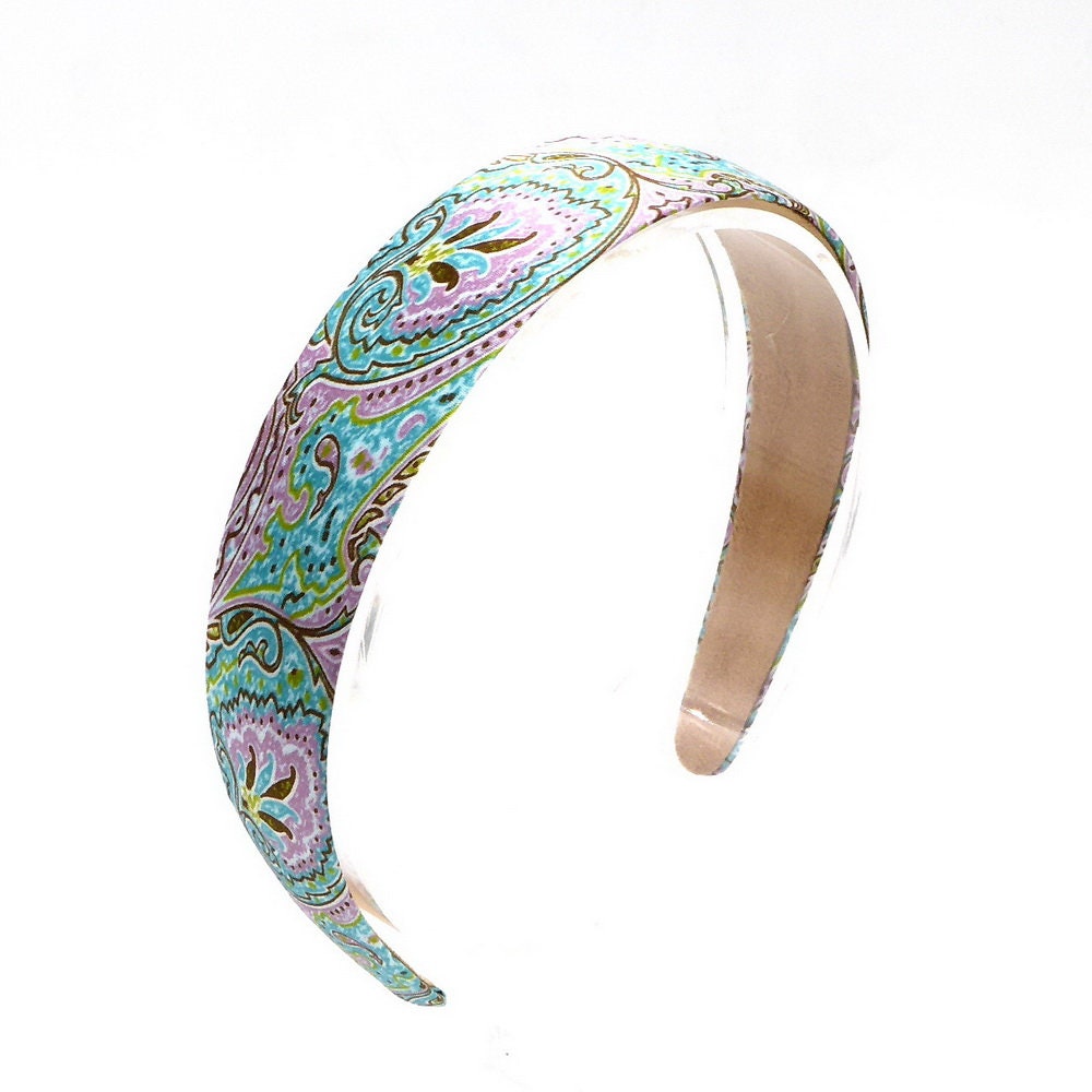 Serre tête satin  imprimé cachemire