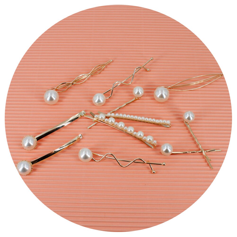 Accessoires cheveux doré et perle 