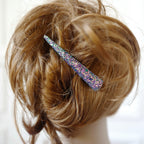 Grande pince à cheveux concorde 10.5cm paillette - gris vert