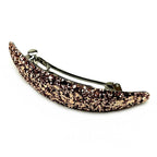 Barrette cheveux ovale à paillettes-or rose
