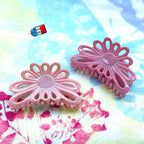 Pince à cheveux fleur en acétate – Fait main, Made in France 8 cm Rose