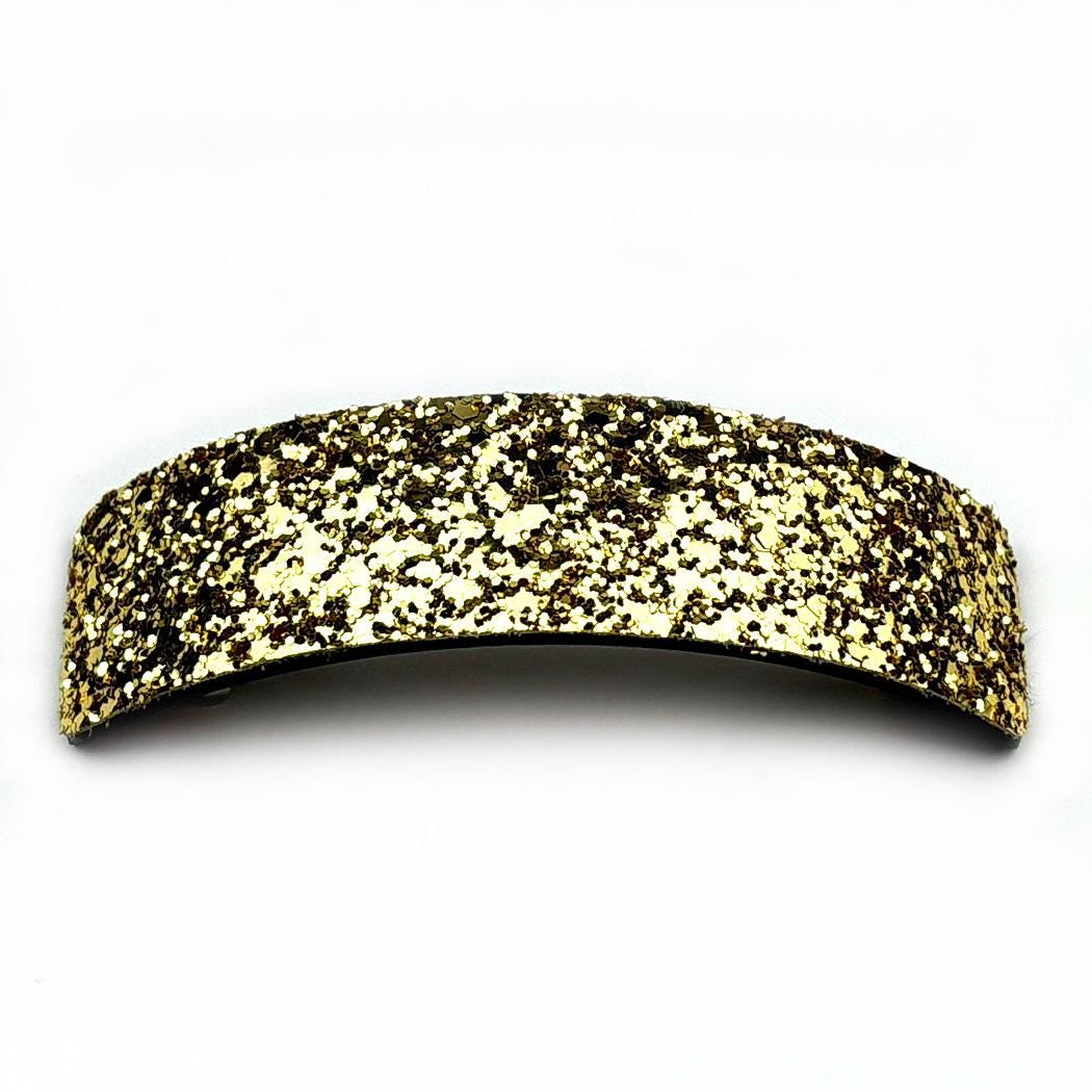 Barrette cheveux paillette 9.5cm, accessoire cheveux - doré, or rose, marron