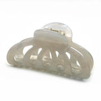 Pince cheveux crabe 8cm en acétate nacré blanc