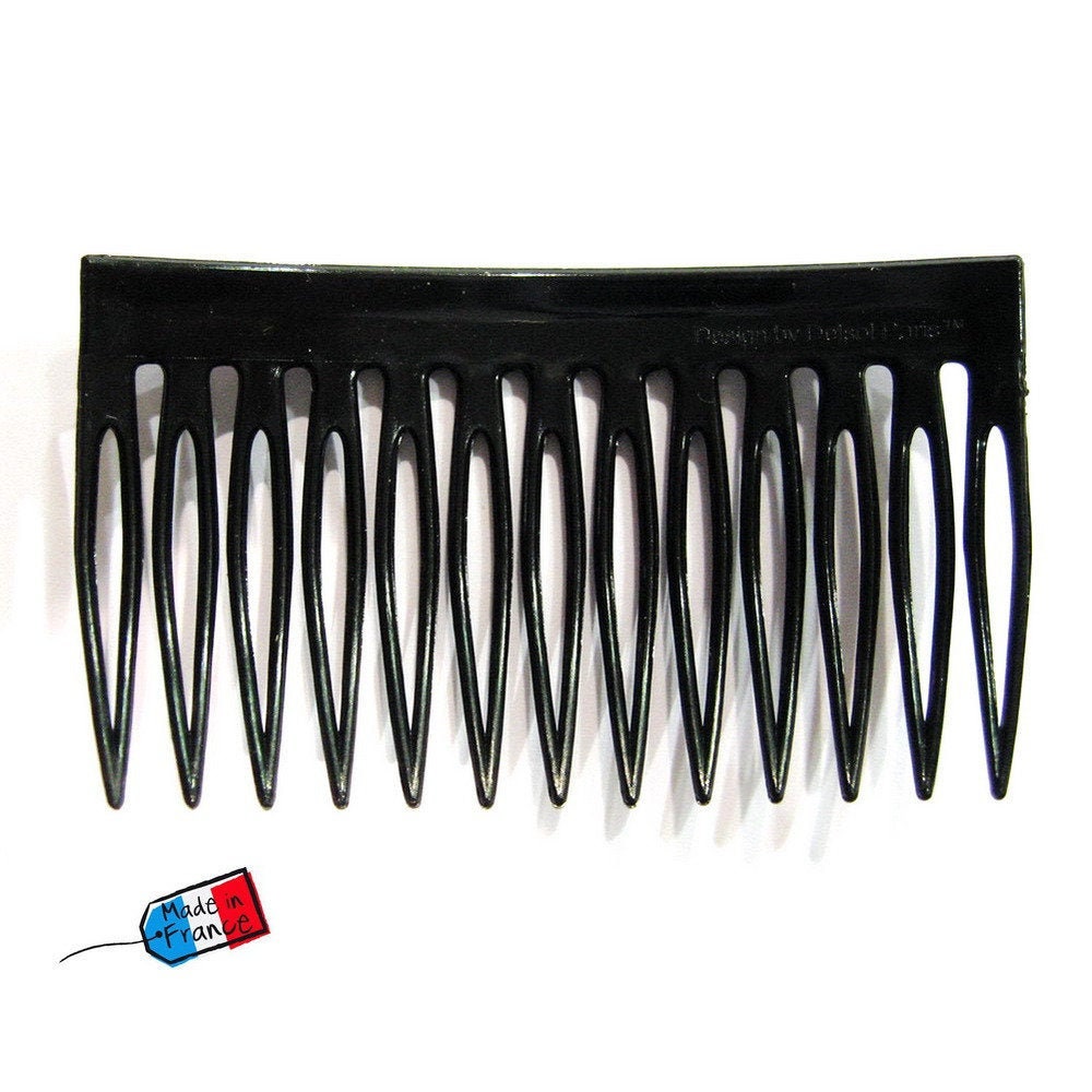 Lot de 4 peignes coté "Made in France" 7cm noire