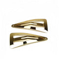 Lot 6 Pinces Cheveux Clic Clac Triangle Dorées 6,5cm - Barrettes Métal