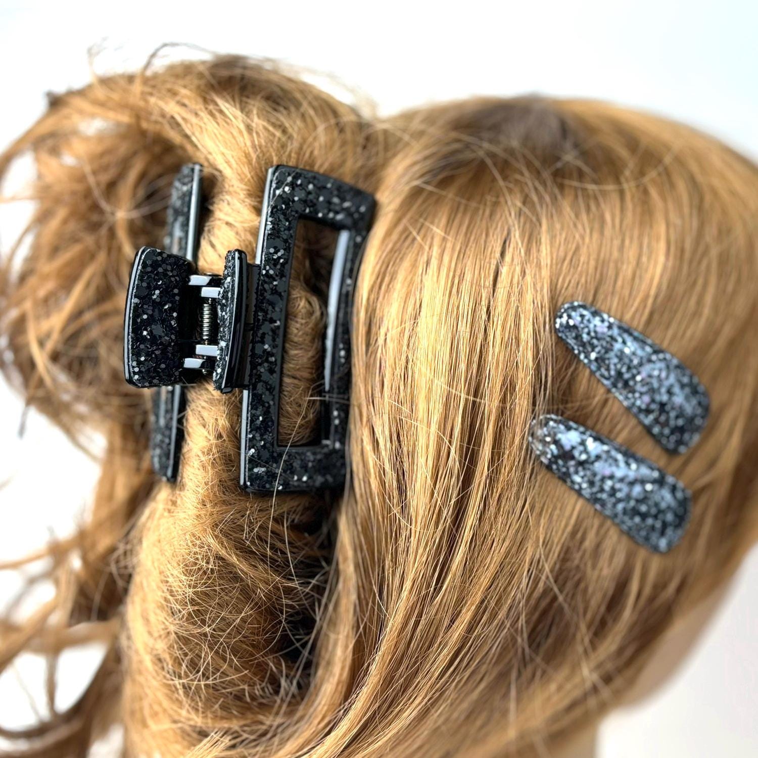Pince cheveux paillette rectangulaire