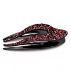 Pince à cheveux bec 11,5cm avec paillettes rouge