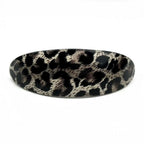 Barrette cheveux ovale incurvée léopard noir 9.5cm