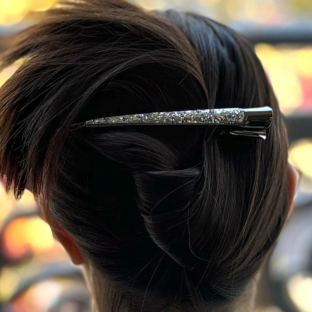 Grande pince cheveux concorde paillettes 13cm