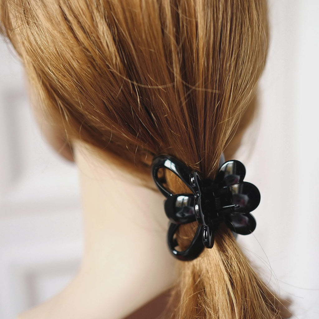 Pince à cheveux crabe 6.5cm noir verni