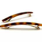 Barrettes cheveux fine fait main 9cm demi-blond, lot de 2