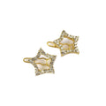 Barrettes cheveux étoile en métal doré et strass - Lot de 2