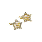 Barrettes cheveux étoile en métal doré et strass - Lot de 2