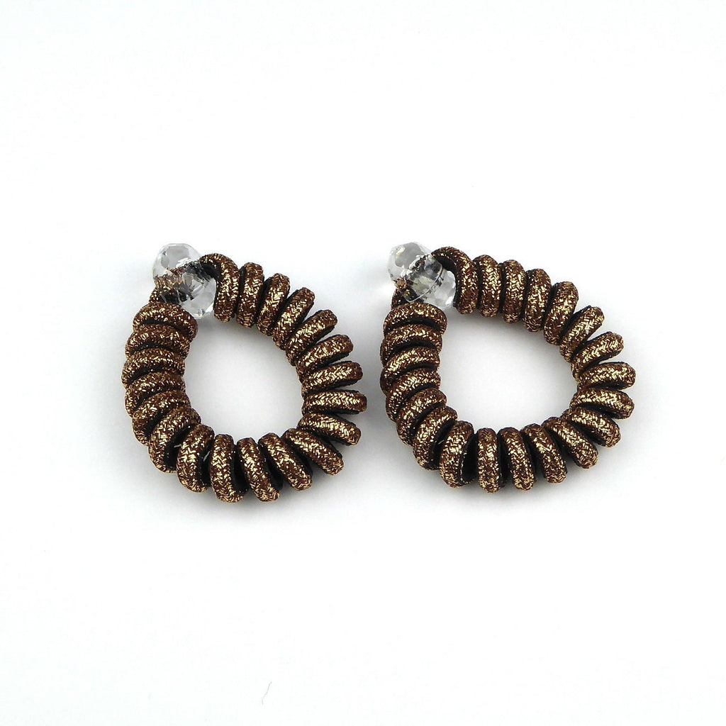 Élastiques spirales torsadés polyester lurex marron