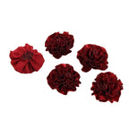 Lot de 6 petites fleurs en tissu satiné et paillettes