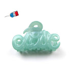 Pince à cheveux "Love" 5,5cm en acétate, vert eau, qualité premium, Made in France