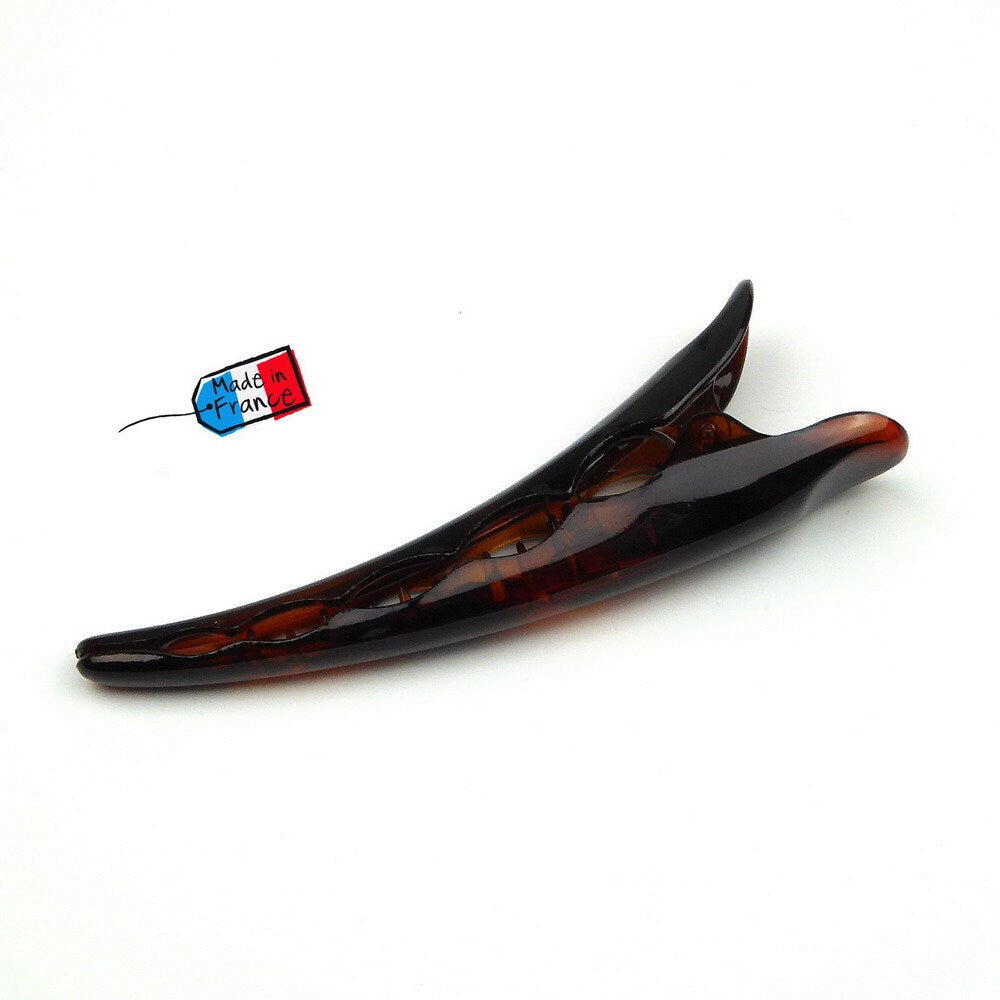 Grande pince cheveux bec Concorde 11,5cm fabrication française - marron