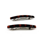Barrette cheveux acétate et strass 6.5cm demi-blond - Lot de 2