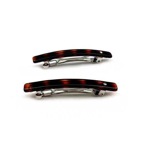 Barrette cheveux acétate et strass 6.5cm demi-blond - Lot de 2