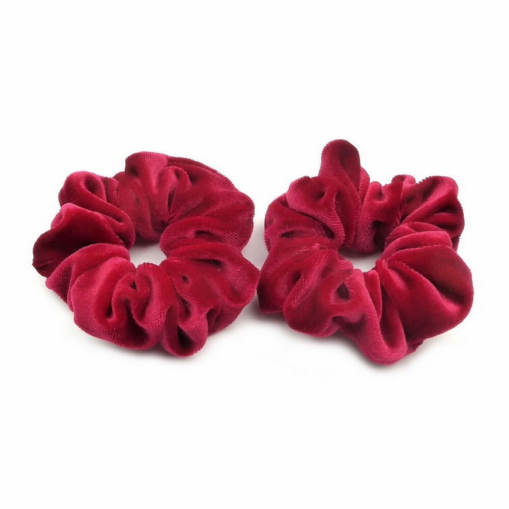 Lot de 2 chouchous scrunchie velours - rouge