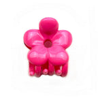 Pince cheveux crabe motif fleur 4.5cm fuschia