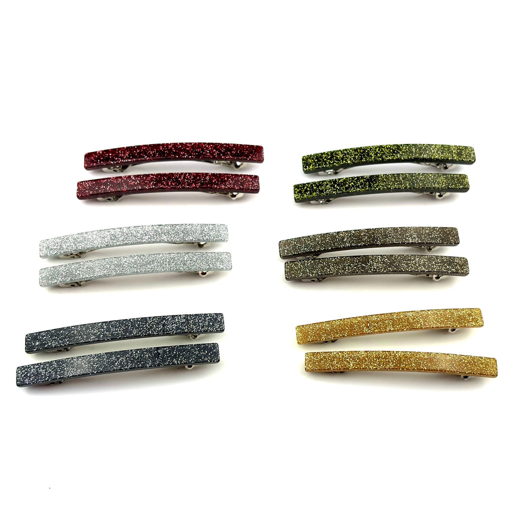 Barrettes cheveux fines paillette 7cm, nombreux coloris