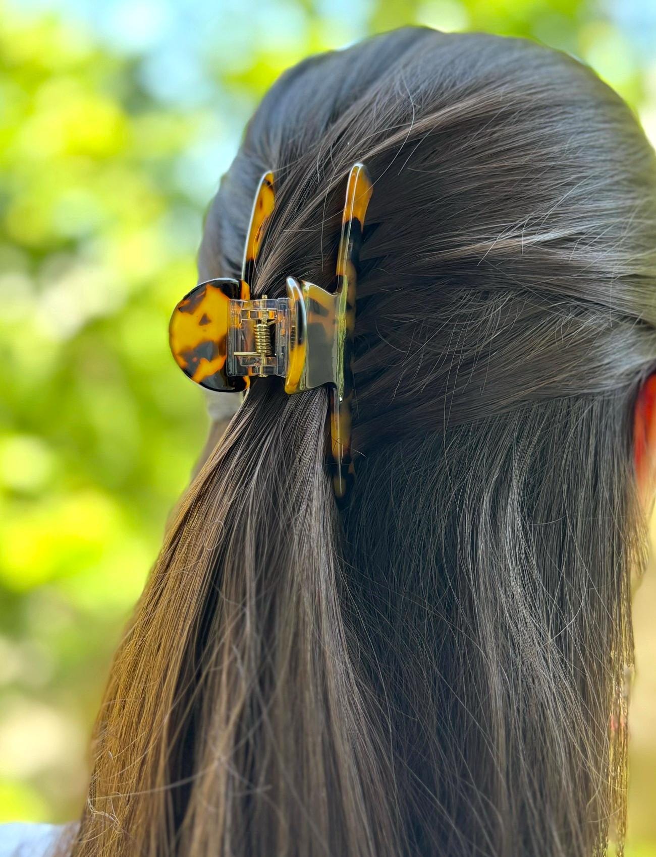 Pince cheveux crabe en acétate décors tortue