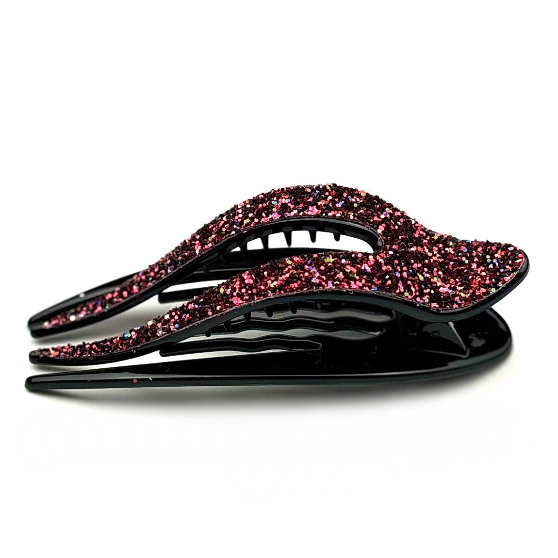 Pince à cheveux bec avec paillettes