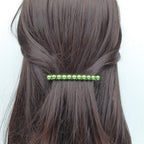 Barrette cheveux 8cm, perles nacrées vert cheveux fins