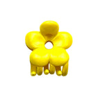 Pince cheveux crabe motif fleur 4.5cm jaune
